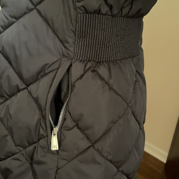 Rainforest Diamond Quilted Water Resistant Attached Hood Bib Vest Black Coat - Picture 12 of 14